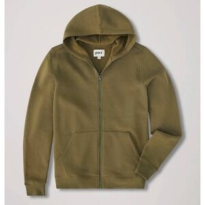 Pact Organic Cotton Full Zip Hoodie Olive‎ Green Large Unisex Lizard One For All